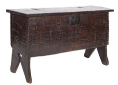 A 17th Century oak rectangular coffer:,