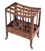 An early 19th Century mahogany and inlaid three division canterbury:, bordered with ebonised lines,