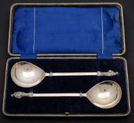 A pair of George V silver apostle spoons, maker Barker Brothers, Chester,
