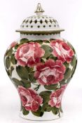 A Wemyss pottery pot pourri jar and domed cover: of baluster form,