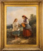 Charles Henry Cook [1830-1906]- Mother and child with a ewer by a well,