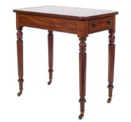 An early Victorian mahogany writing table:, of small size,
