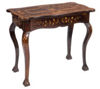 A 19th Century Colonial calamander and marquetry tea table:,