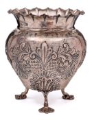 A Victorian silver vase, maker Goldsmiths & Silversmiths Co Ltd, London, 1900: of ovoid outline,