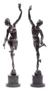 After Giambologna, a pair of 19th Century bronze figures,