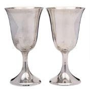 A pair of Cartier Sterling silver goblets, stamped Cartier Sterling,