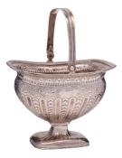 A Dutch silver swing-handled pedestal sugar basin,