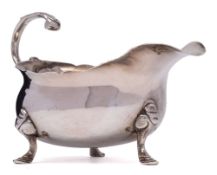 A George II silver sauce boat, maker Samuel Meriton I, London,