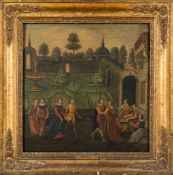 Circle of Anthonie Palamedes [17th Century]- Penshurst Place, Kent, a formal garden scene,