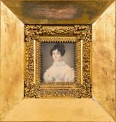 English School 17th Century - A miniature portrait of a gentleman,