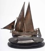 A Maltese silver presentation model of a ketch,