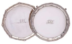 An Elizabeth II silver salver, maker Adie Brothers Ltd, Birmingham, 1962: initialled,