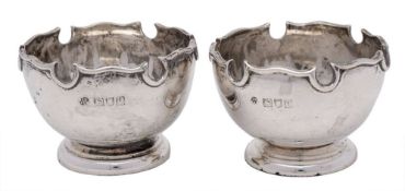 A pair of Victorian silver salts, maker Wakely & Wheeler, London,