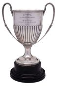 An Edward VII silver twin-handled trophy cup, maker Goldsmiths & Silversmiths Co Ltd, London,