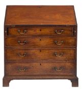 A George III mahogany bureau:,