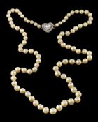 A diamond mounted heart-shaped clasp: pave-set with round old brilliant-cut diamonds estimated to