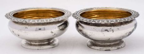 A pair of George IV silver salts, maker George Paton, Edinburgh,