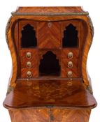 A 19th Century French kingwood, floral marquetry and gilt metal mounted Secretaire a Abbatant:,