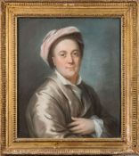 Circle of William Hoare [1707-1792]- Man in a turban, head and shoulders,:- pastel drawing,