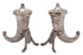 A pair of Scandinavian silver pepperettes,