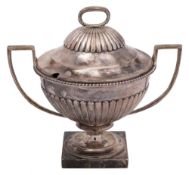 A Victorian silver pedestal sauce tureen and cover, maker Goldsmiths & Silversmiths Co, London,