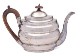 A George III silver teapot, maker Robert Hennell I, David Hennell II & Samuel Hennell, London,