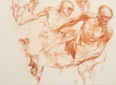 WITHDRAWN. * Frank Brangwyn [1867-1956]- Two men with a basket of apples,:- lithograph 28 x 38cm.