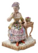 A Vienna porcelain figure in the Meissen manner: emblematic of the Sense of Smell,