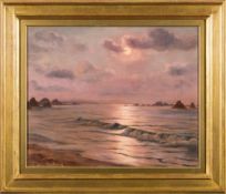 * Roger De La Corbiere [1893-1974]- 'Plougrescant, Cotes d'Amour'; a coastal scene,