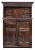 An oak court cupboard,