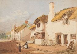 English School 19th Century- Ide Village in 1852,:- inscribed and dated, watercolour, 25 x 36cm.