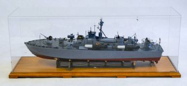A 'Fine Arts' scale model of the 80ft Elco motor torpedo boat PT-587: radar aerial over bridge and