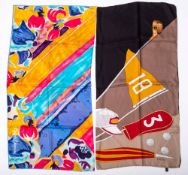 A Ralph Lauren silk scarf of floral pattern:,