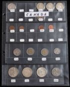 A collection of Canadian coins including silver Dollars 1955/67& 68: