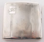 A WWII period silver presentation cigarette case to L Honeywill CERA RN, maker Clifford Brothers,