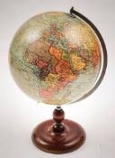 A 'Geographica' 10 inch Terrestrial Globe: with lithograph printed gores applied top form with