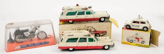 Two Dinky No 627 Superior Cadillac Ambulance: one in remains of box,