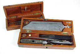 A 19th century mahogany cased field surgeons kit by Ferguson: comprising bone and Lister knife with
