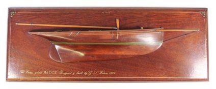 A half-block model of the cutter yacht 'Madge',