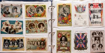 An album of early to mid 20th century postcards of Royalty, Religion, Napoleon Art and related:,