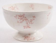 A Staffordshire bowl of ' Engadine' pattern by T & R Boote: with pink floral transfer decoration