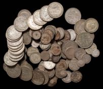 A bag of pre-1947 silver coins: