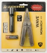 A Leatherman Wave Monarch 400 multi tool penknife in original unopened blister pack:,
