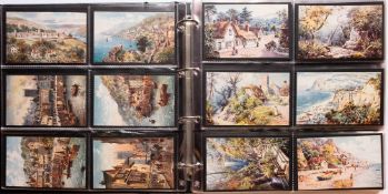 An album of Raphael: Tuck & Sons 'Oilette' topographical Series postcards including the South West