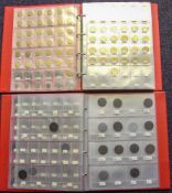 Two albums of French coins including silver and early copper: