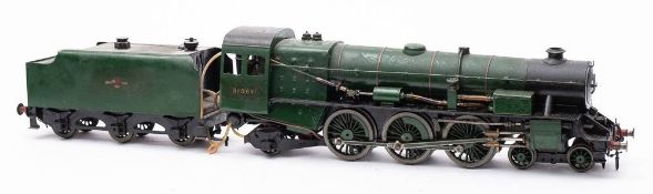 Bassett-Lowke or similar Gauge 1 4-6-2 live steam locomotive and tender: BR green No 51967 with six