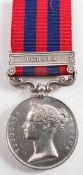 An Indian General Service Medal 'Colour Sgt G Topp 78th Highlanders' with clasp:
