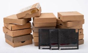 A collection of eighteen sets of Morgan's Publicity productions 3 inch Magic lantern slides:,