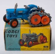Corgi 54 Fordson 'Power Major' with 'Roadless' Half Tracks:, blue with silver seat and exhaust,