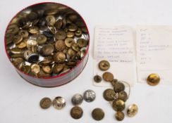 A collection of various military and civil uniform buttons:, including RCAF, RAS,